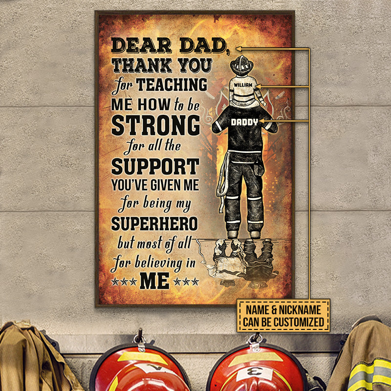 Firefighter Dad Baseball Jersey Shirt Father's Day Gift