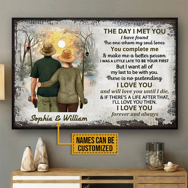 Personalized Fishing Couple The Day I Met Custom Poster