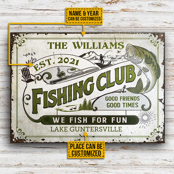 Personalized Fishing For Fun Custom Classic Metal Signs - Wander Prints™