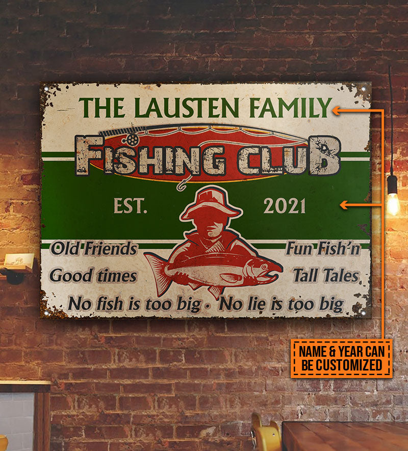 Personalized Fishing No Fish Is Too Big Custom Classic Metal Signs - Wander  Prints™