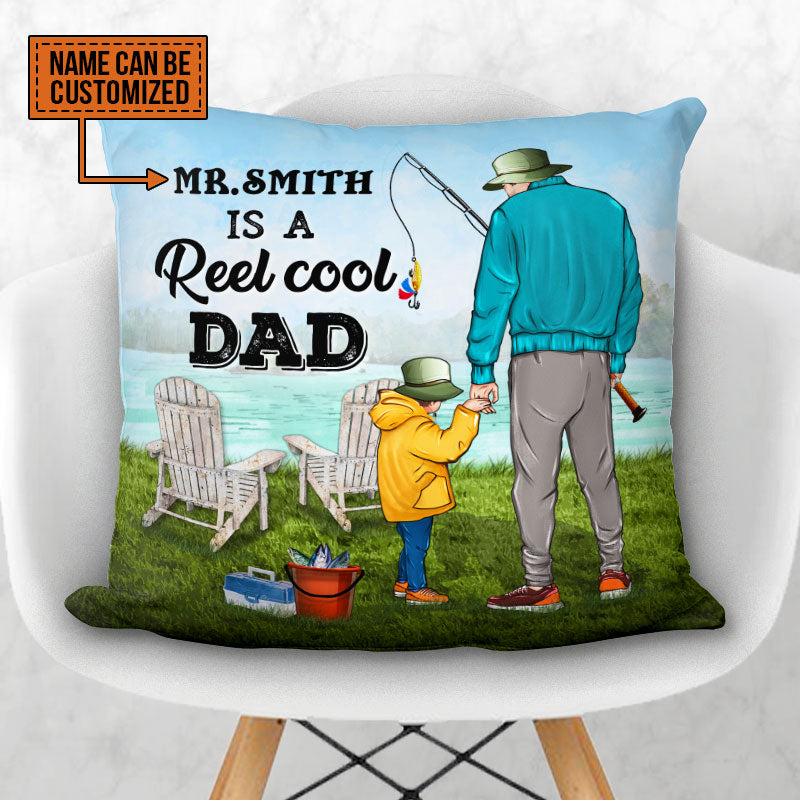 Personalized Fishing Reel Cool Dad Custom Pillow