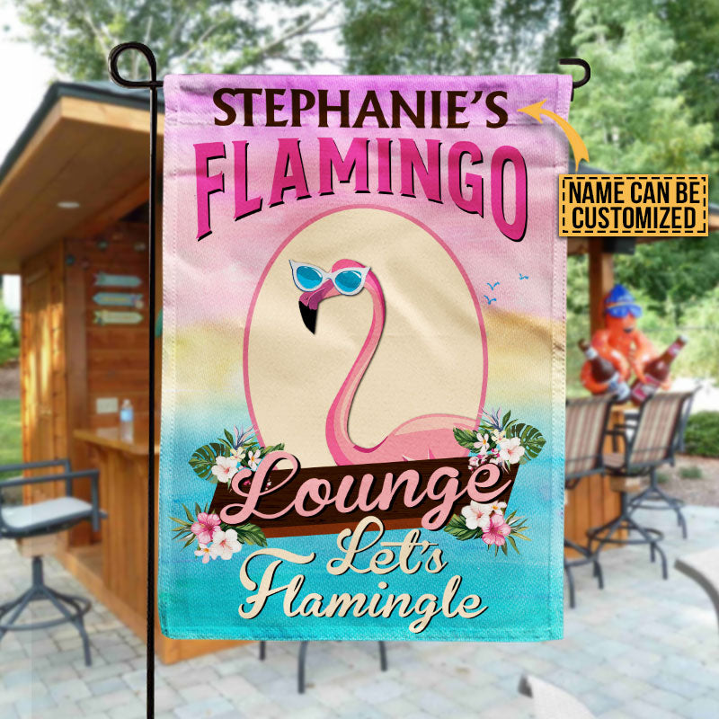 Personalized Flamingo Lounge Let's Flamingle Custom Flag - Wander Prints™