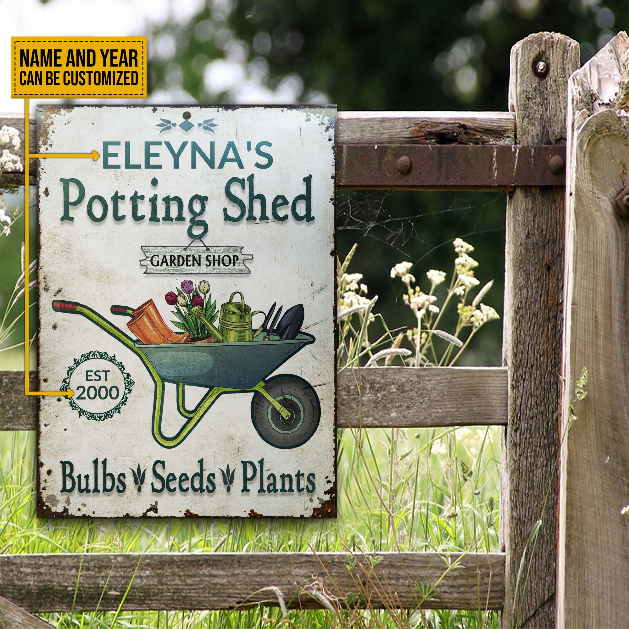 Personalized Garden Shop Bulbs Seeds Customized Classic Metal Signs