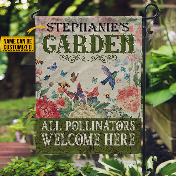 Personalized Garden Pollinators Welcome Customized Flag - Wander Prints™