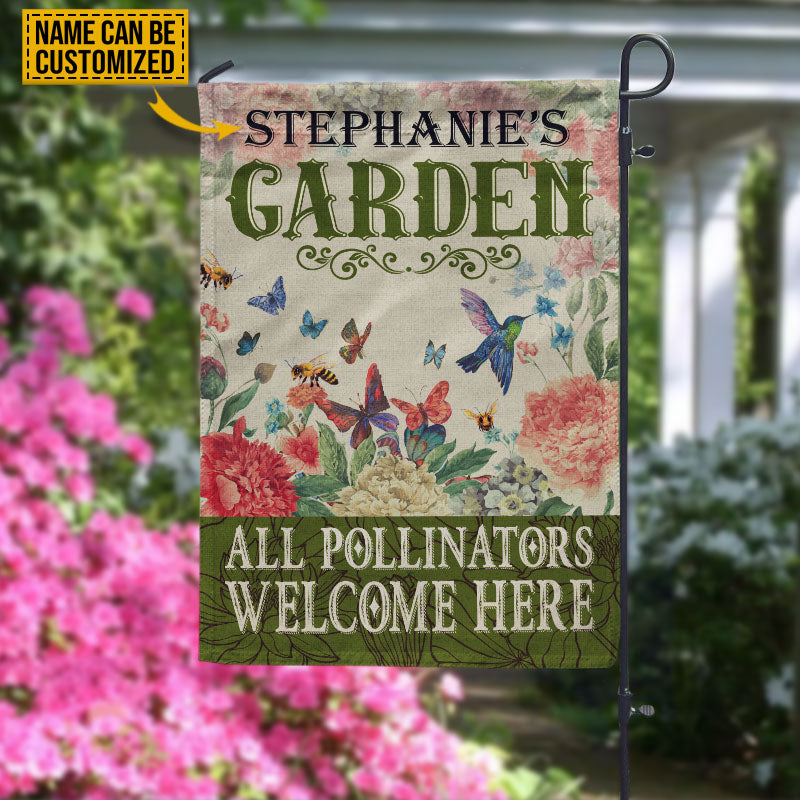 Personalized Garden Pollinators Welcome Customized Flag
