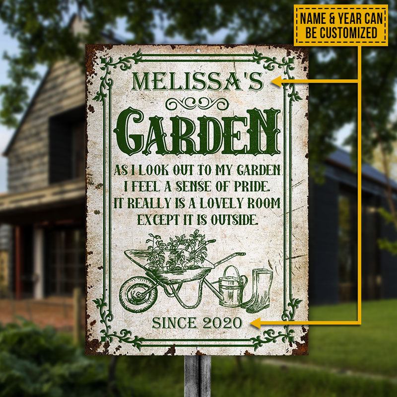 Personalized Gardening As I Look Out Custom Classic Metal Signs