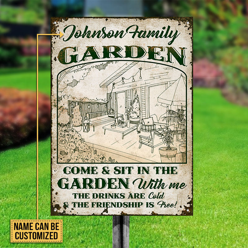 Personalized Gardening The Drinks Customized Classic Metal Signs