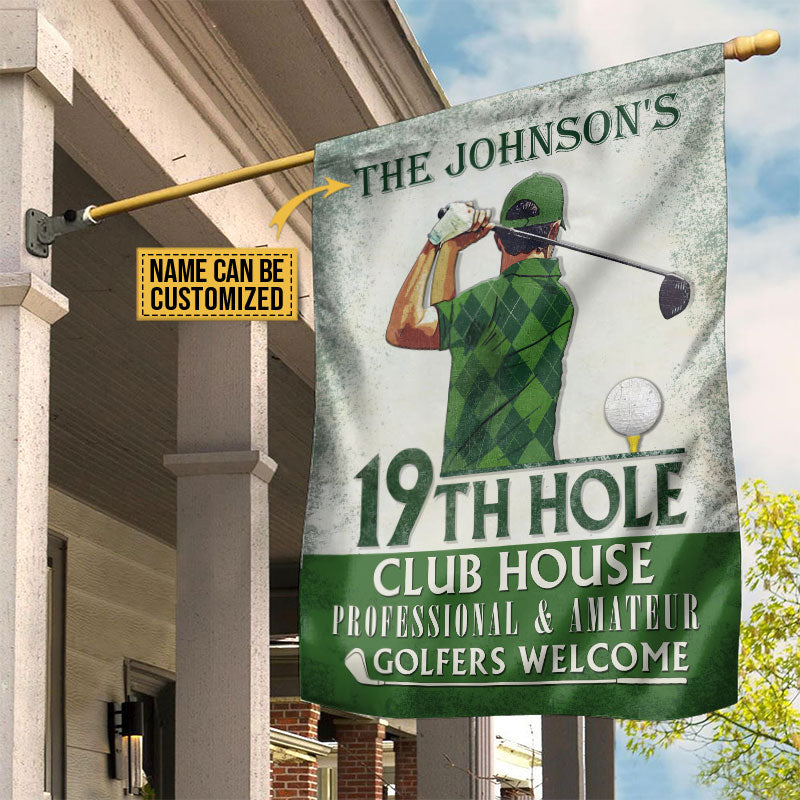 Personalized Golf 19th Hole Club House Welcome Customized Flag