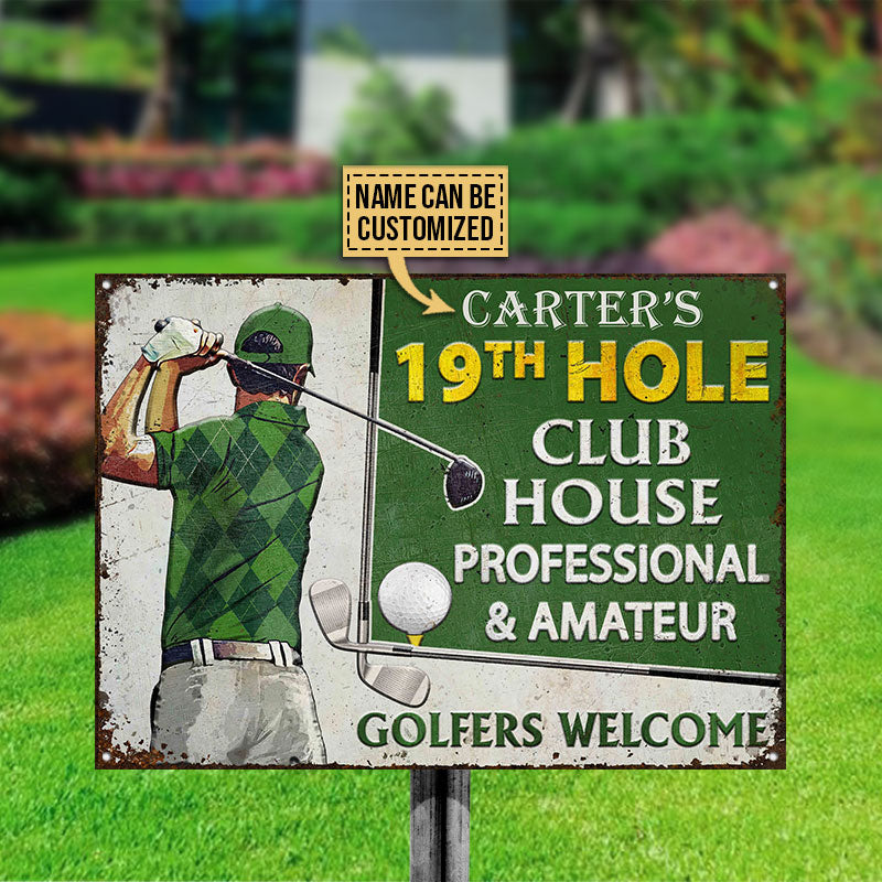 Personalized Golf 19th Hole Welcome Customized Classic Metal Signs
