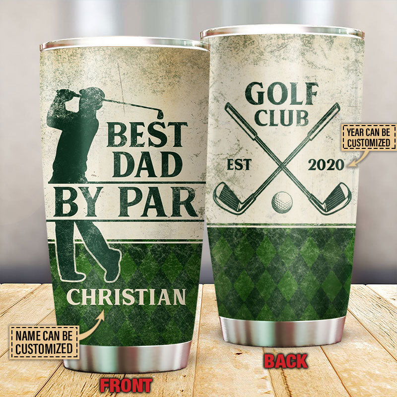 Personalized Golf Best Dad By Par Customized Tumbler