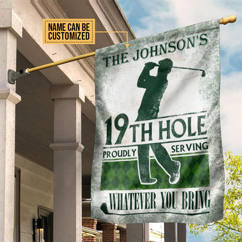 Personalized Golf House 19th Hole Customized Flag