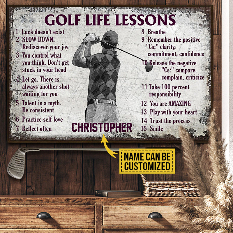 Personalized Golf Life Lessons Customized Poster
