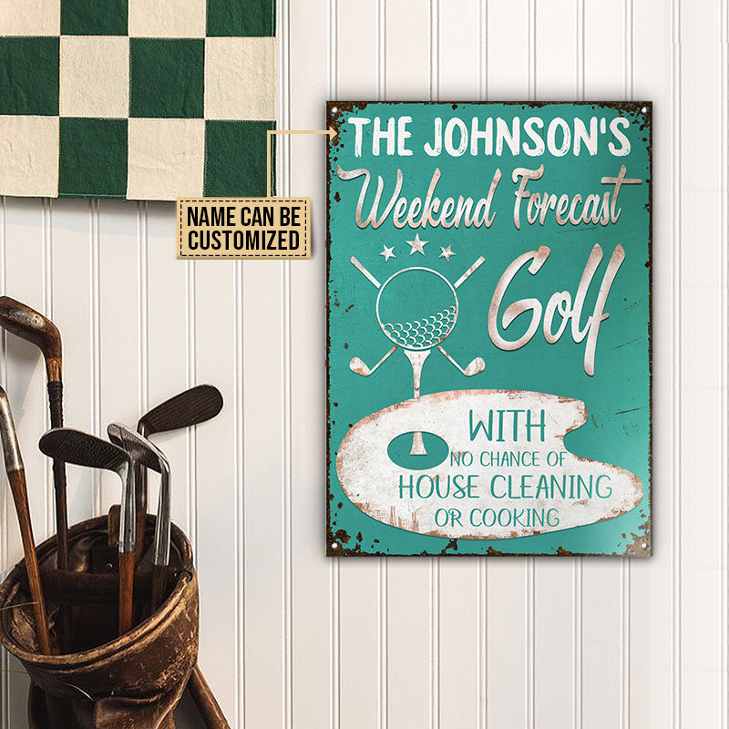 Personalized Golf Weekend Forecast Customized Classic Metal Signs