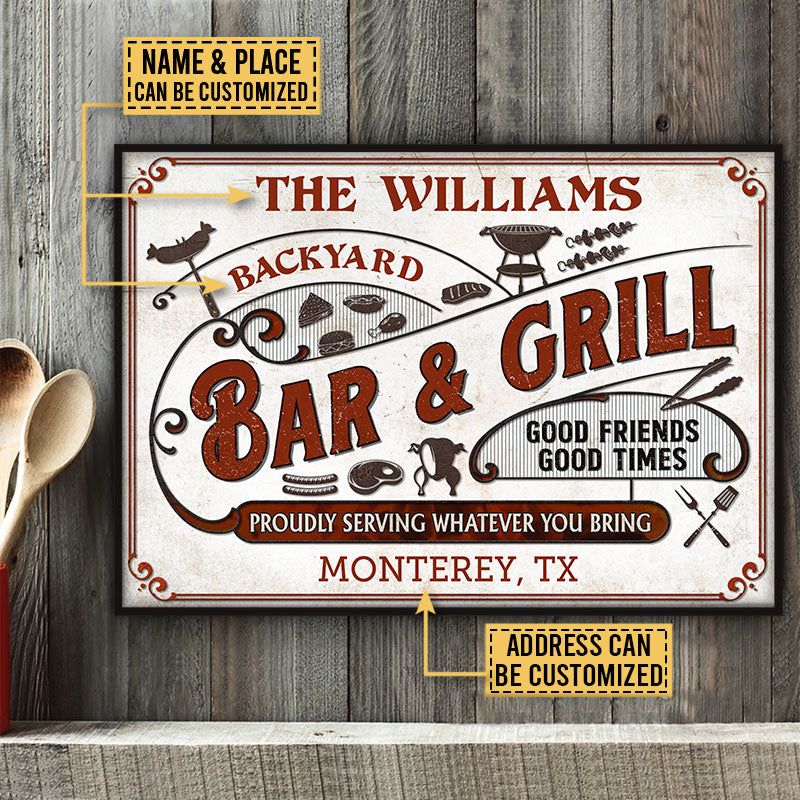 Personalized Grilling Proudly Serving You Bring Customized Poster