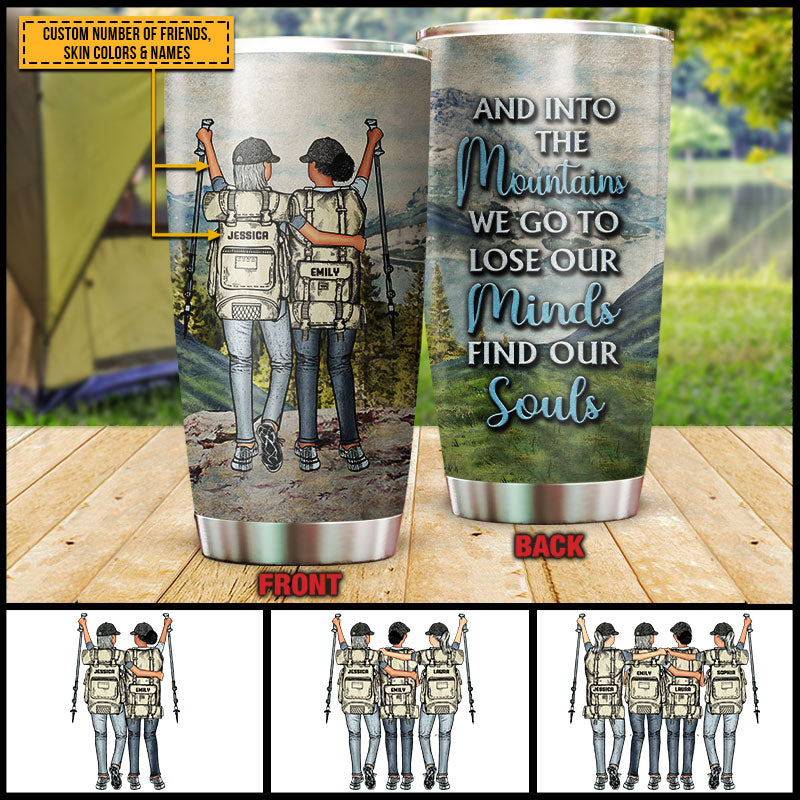 Personalized Hiking Bestie And Into The Mountains Custom Tumbler