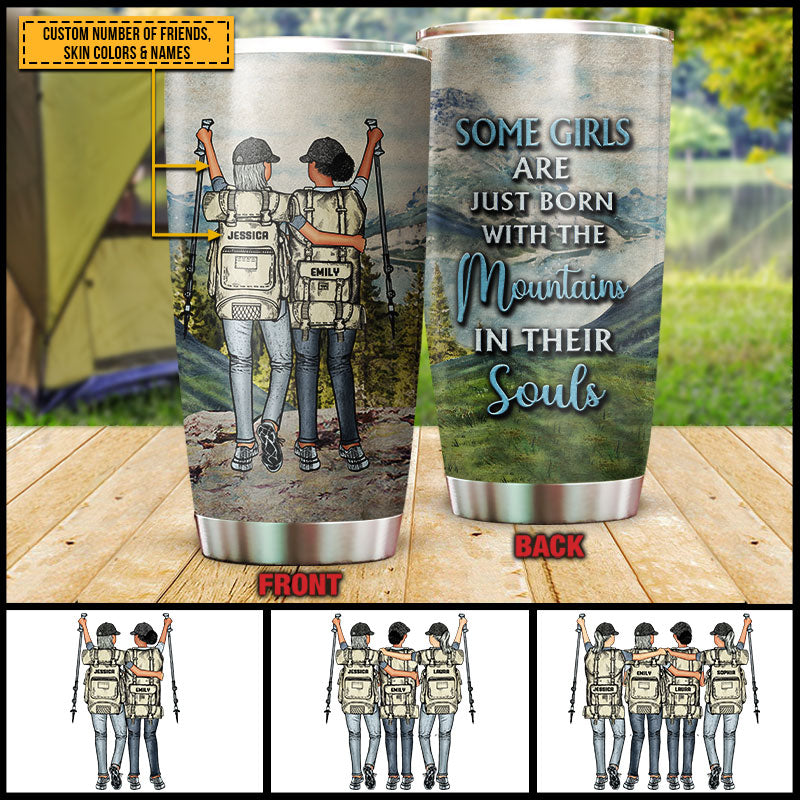Personalized Hiking Bestie Mountains In Souls Custom Tumbler