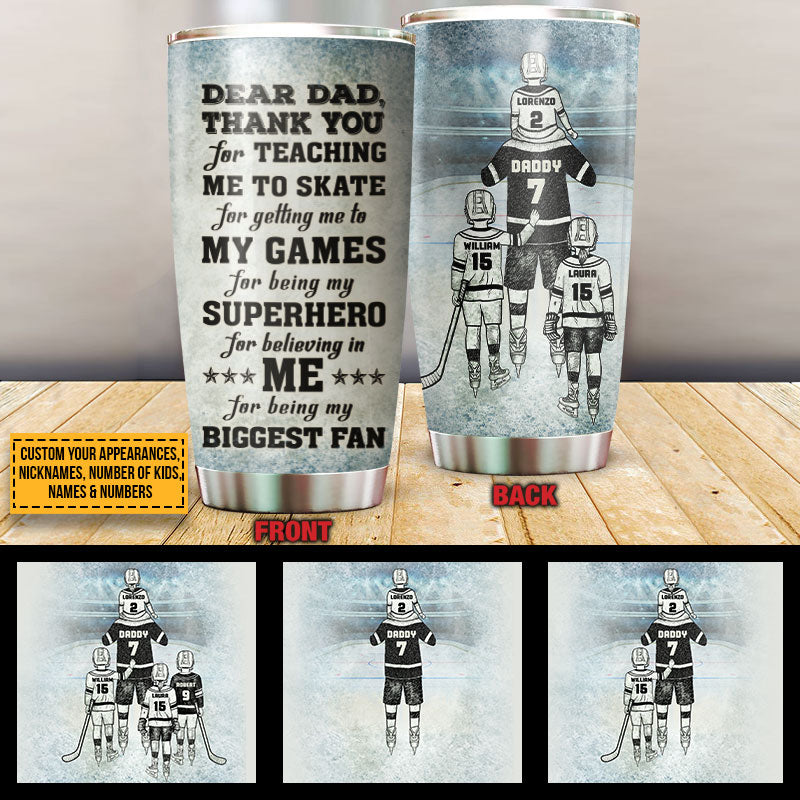 Personalized Hockey Dad And Child Thank You Custom Tumbler