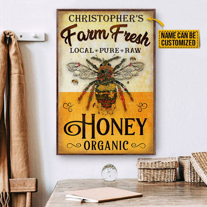 Personalized Honey Bee Farm Fresh Local Customized Poster