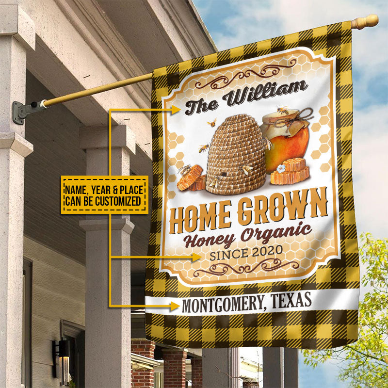 Personalized Honey Bee Farm Honey Organic Flannel Custom Flag