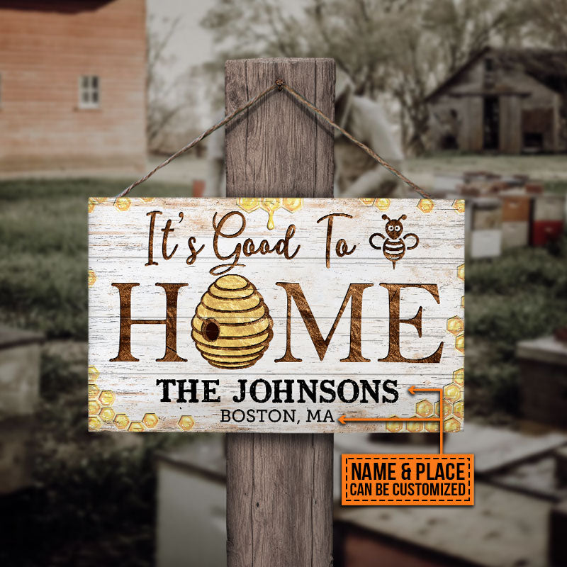 Personalized Honey Bee It's Good Customized Wood Rectangle Sign