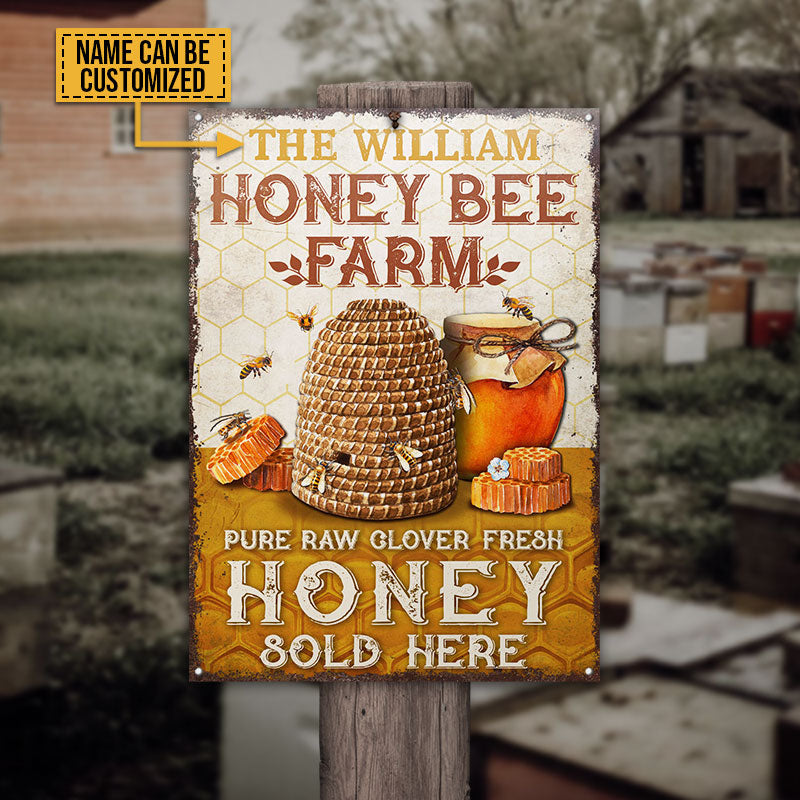 Personalized Honey Bee Sold Here Customized Classic Metal Signs