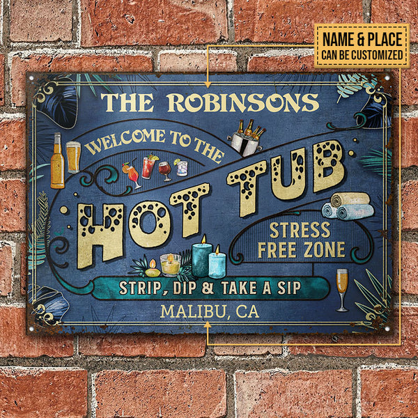 Custom Hot Tub Sign, Personalized Deck Decor, Fun Sign Factory