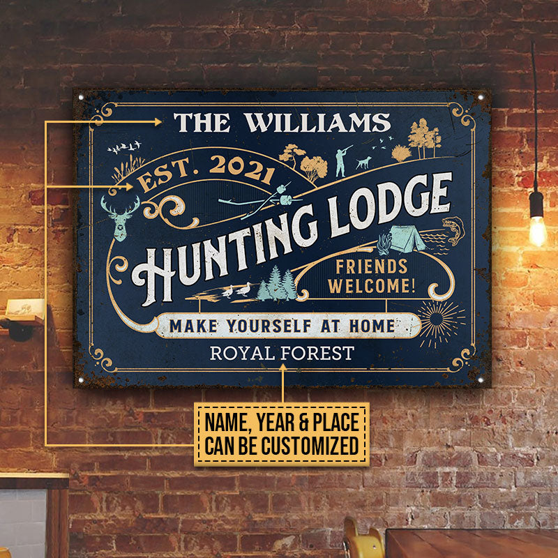 Personalized Hunting Lodge Make Yourself Customized Classic Metal Signs