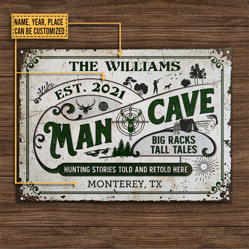 Personalized Hunting Man Cave Big Racks Custom Classic Metal Signs - Wander  Prints™