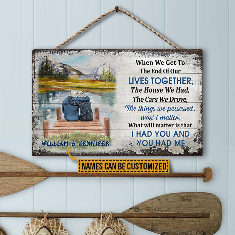 Personalized Lake Get The End Together Custom Wood Rectangle Sign