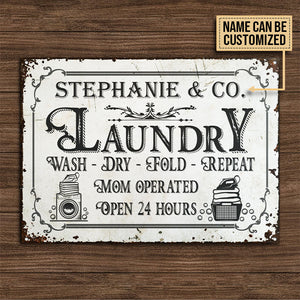 Personalized Laundry Room Mom Operated Customized Classic Metal Signs ...