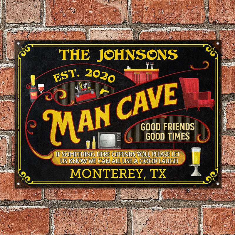 Custom Baseball Shape Man Cave Sign Personalized with Your Name