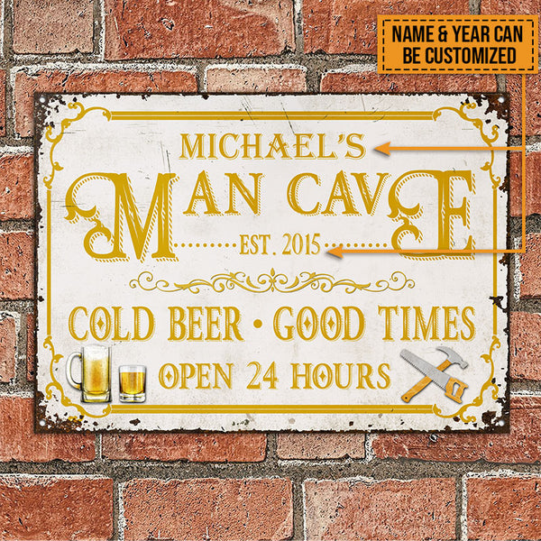 Custom Baseball Shape Man Cave Sign Personalized with Your Name