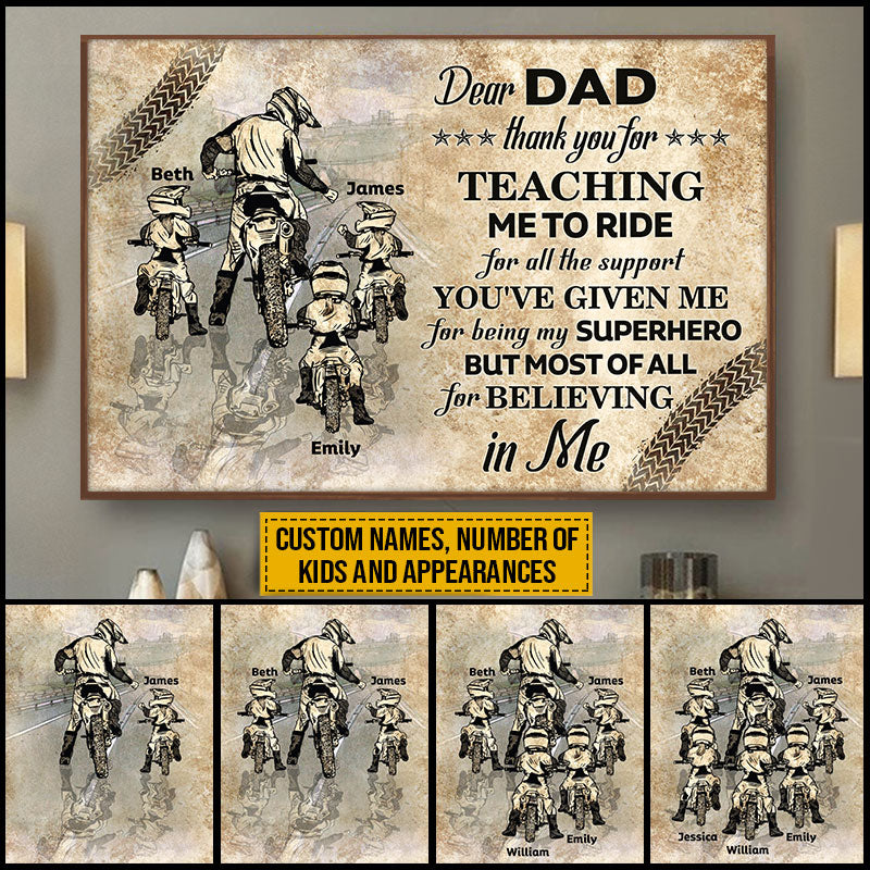 Personalized Motorcycle Riding Dad Thank You Custom Poster