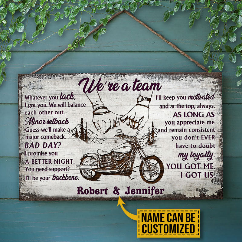 Personalized Motorcycling A Team Customized Wood Rectangle Sign