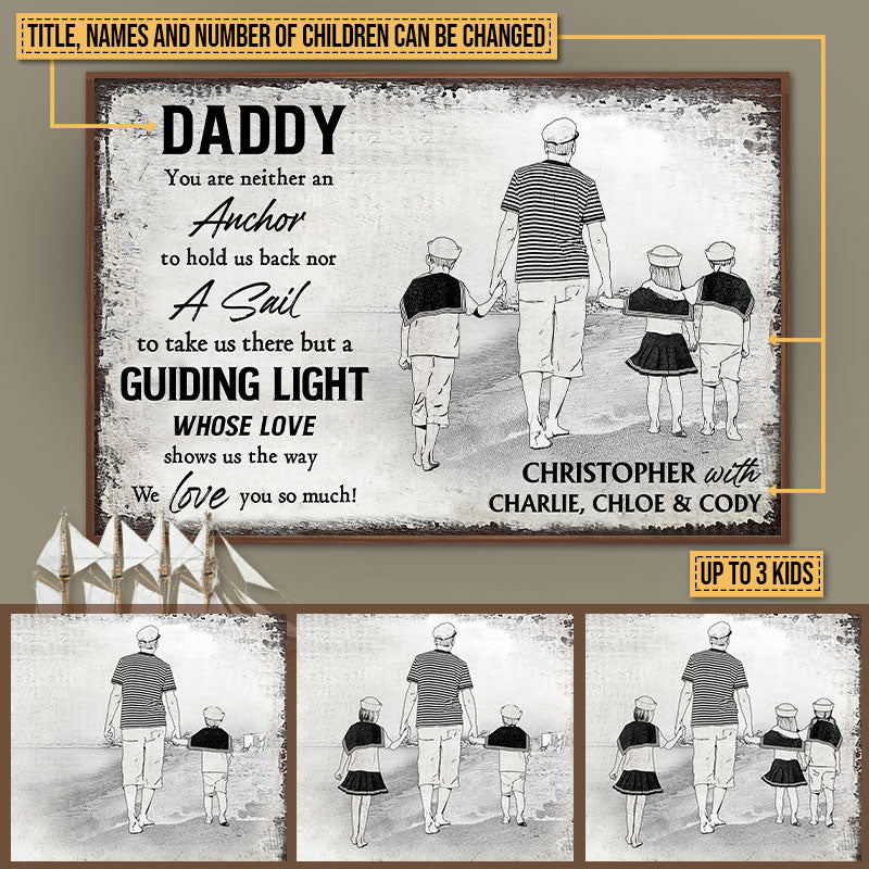Personalized Navy Sailor Dad Guiding Light Custom Poster