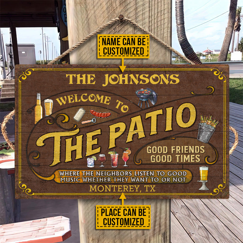 Personalized Patio Grilling Listen To The Good Music Custom Wood Rectangle Sign