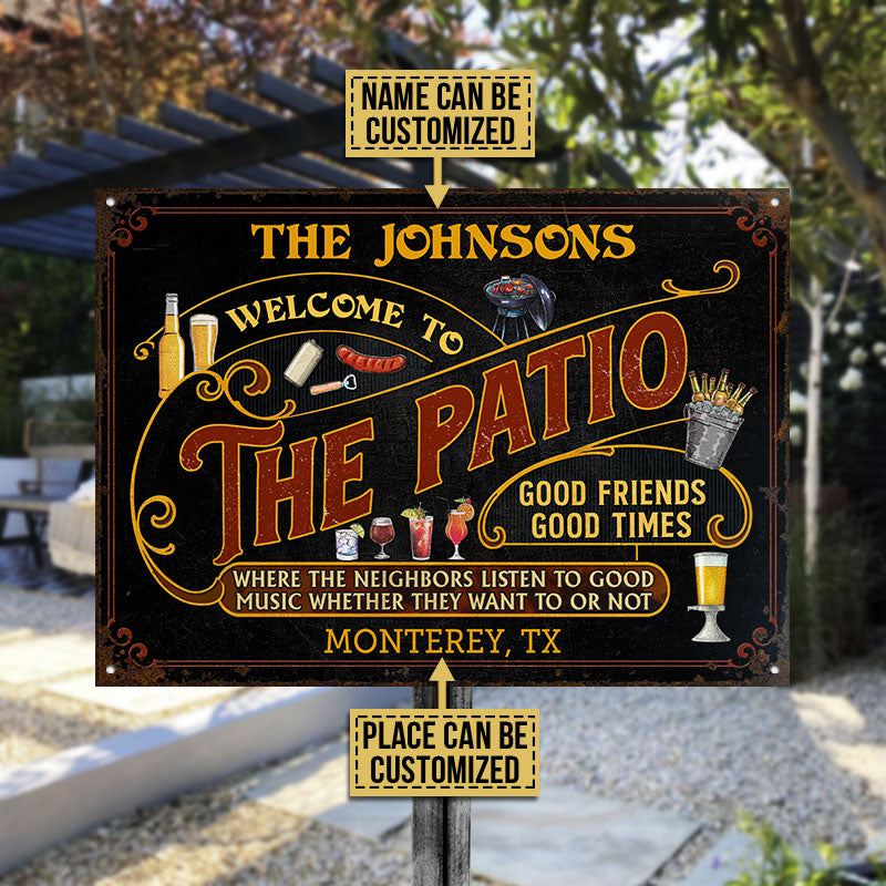 Personalized Patio Grilling Red Listen To The Good Music Black Custom Classic Metal Signs