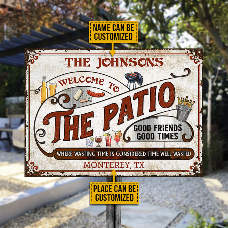 Personalized Patio Grilling Red Where Wasting Time Custom Classic Metal Signs