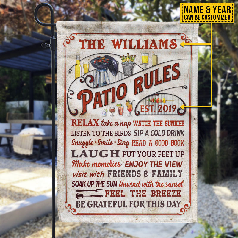 Personalized Patio Rules Take A Nap Custom Flag