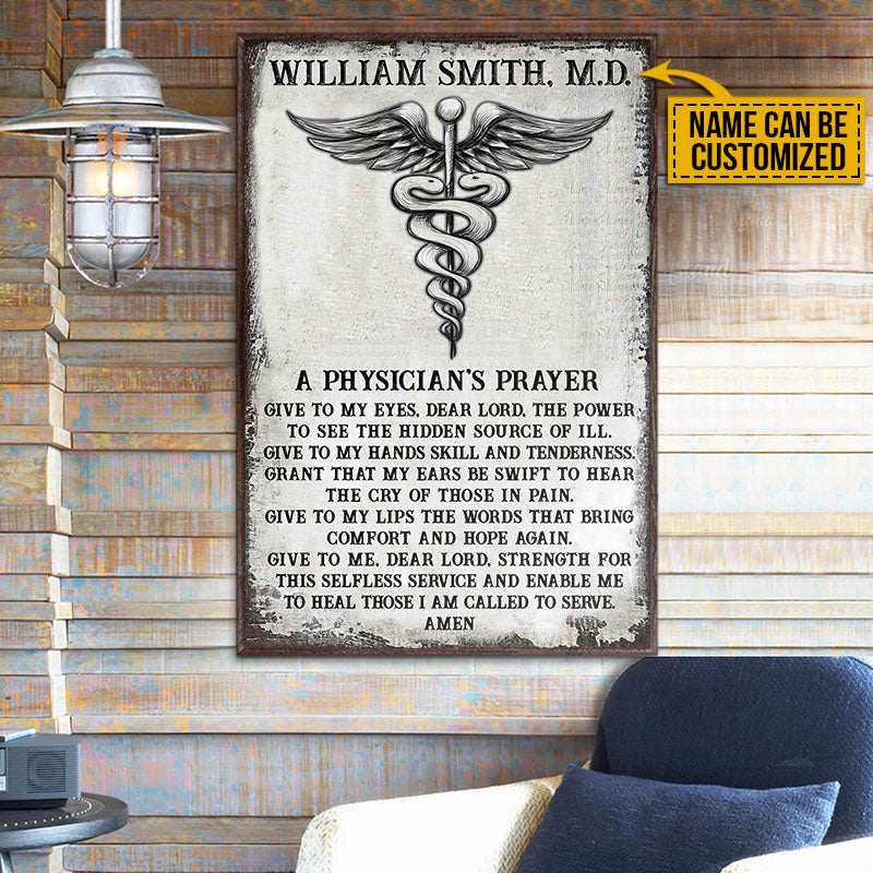Personalized Physician Prayer Customized Poster
