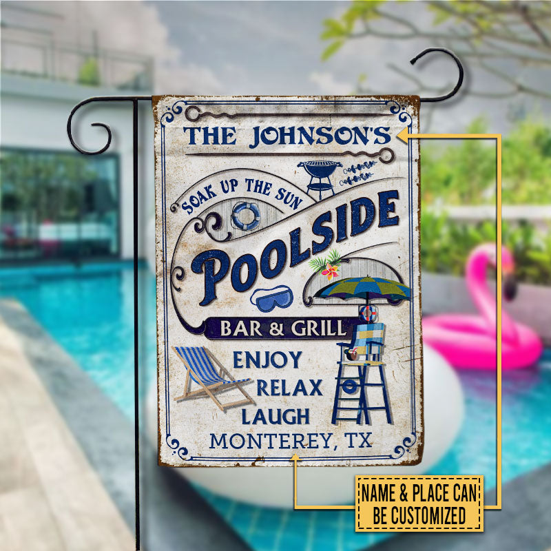 Personalized Pool Soak Up The Sun Customized Flag