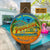 Personalized Pool Summer Vibe Bar & Grill Custom Wood Circle Sign