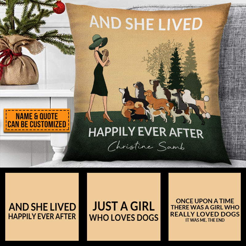 Personalized Retro Dog Girl Custom Quotes Customized Pillow
