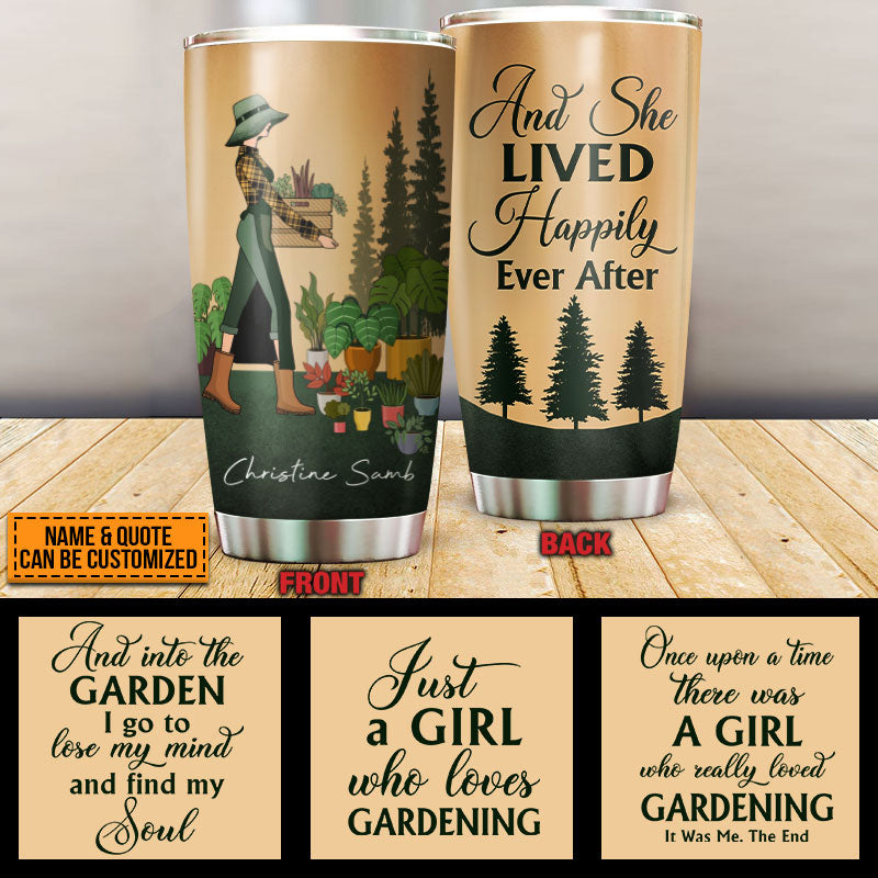 Personalized Retro Garden Girl Custom Quotes Customized Tumbler