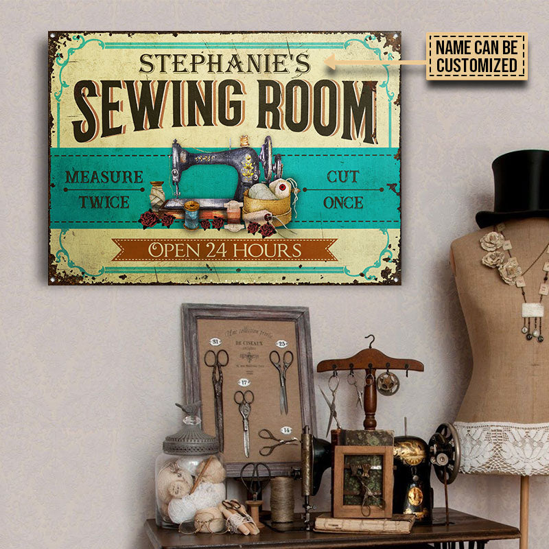 Personalized Sewing Room Customized Classic Metal Signs - Wander