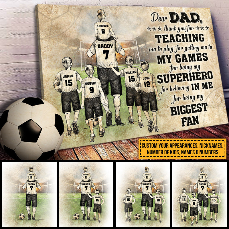 Personalized Soccer Dad And Child Thank You Custom Kid Custom Canvas