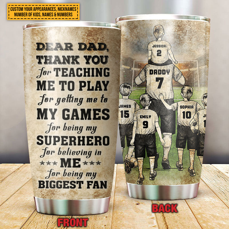 Personalized Custom Football 3D Ball Name and Number Tumbler