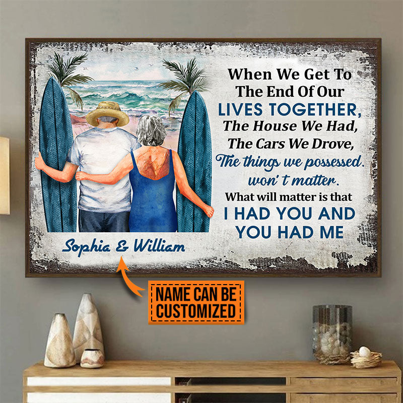 Personalized Surfing Old Couple When We Get Custom Poster