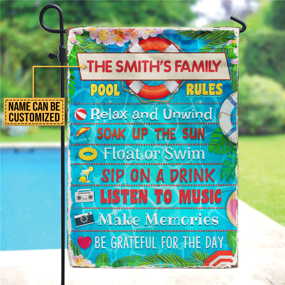 Personalized Swimming Pool Rules Customized Flag - Wander Prints™