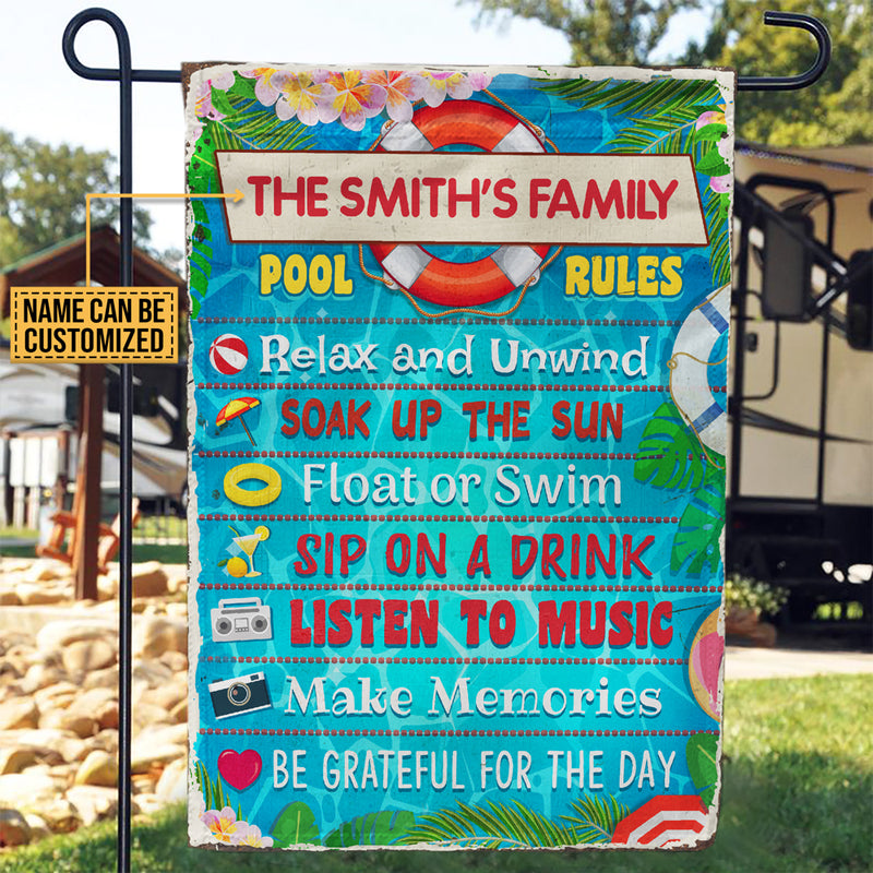 Personalized Swimming Pool Rules Customized Flag - Wander Prints™